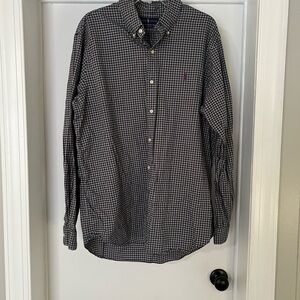 Ralph Lauren Men's Classic fit Purple & Black Check Longsleeve Buttondown XL/TG